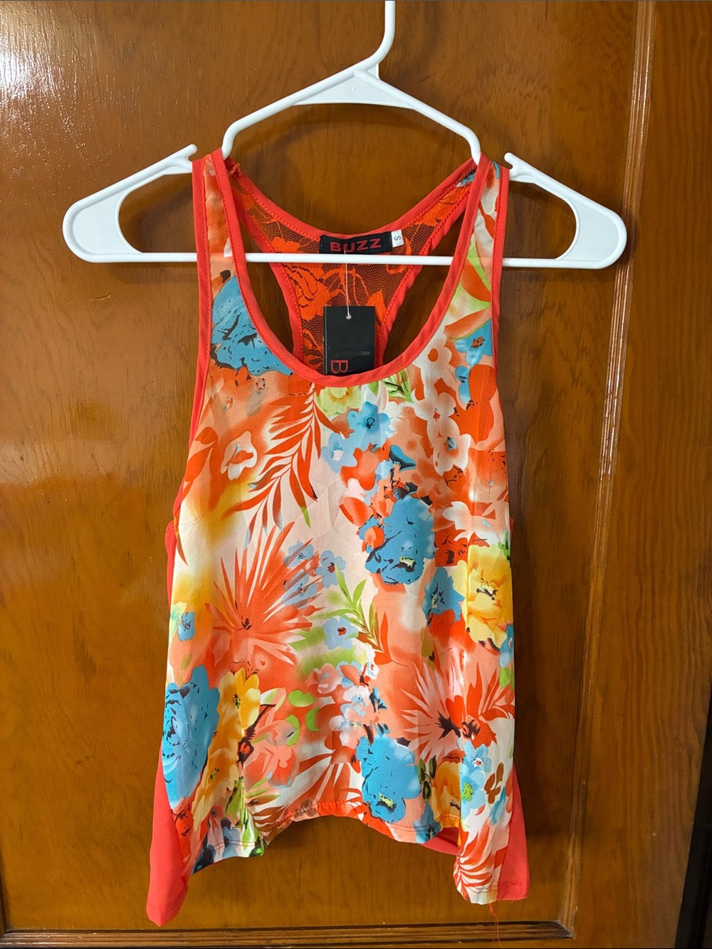🔥NWT Buzz Brand Floral Racerback Tank